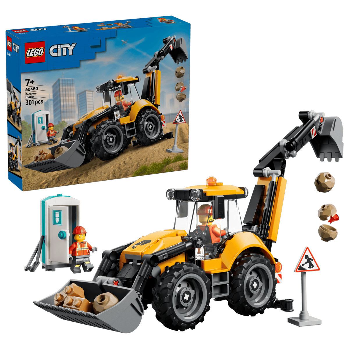Lego 60480 City Yellow Backhoe Loader