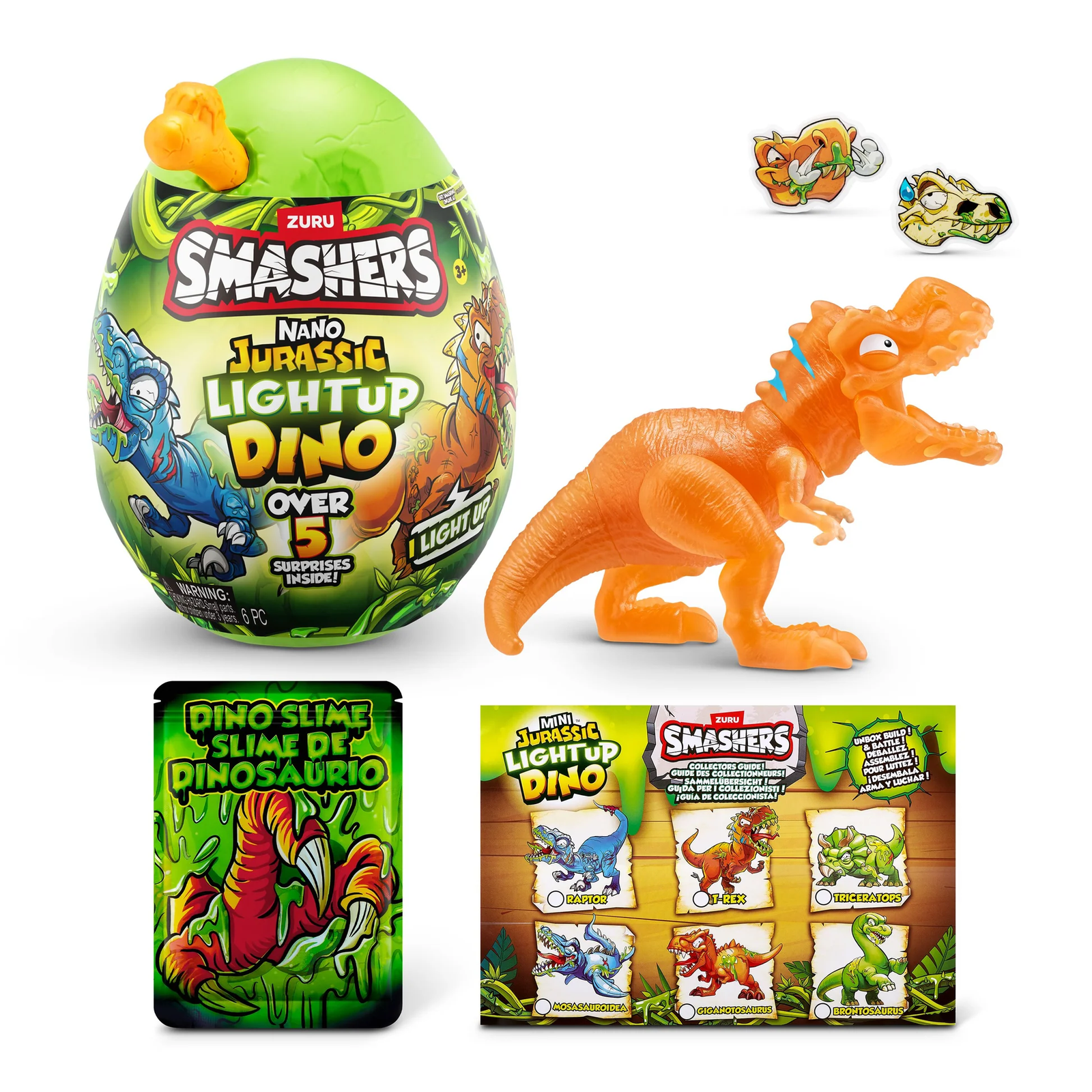 Zuru Smashers Jurassic Light Up Dino Nano Egg Assorted