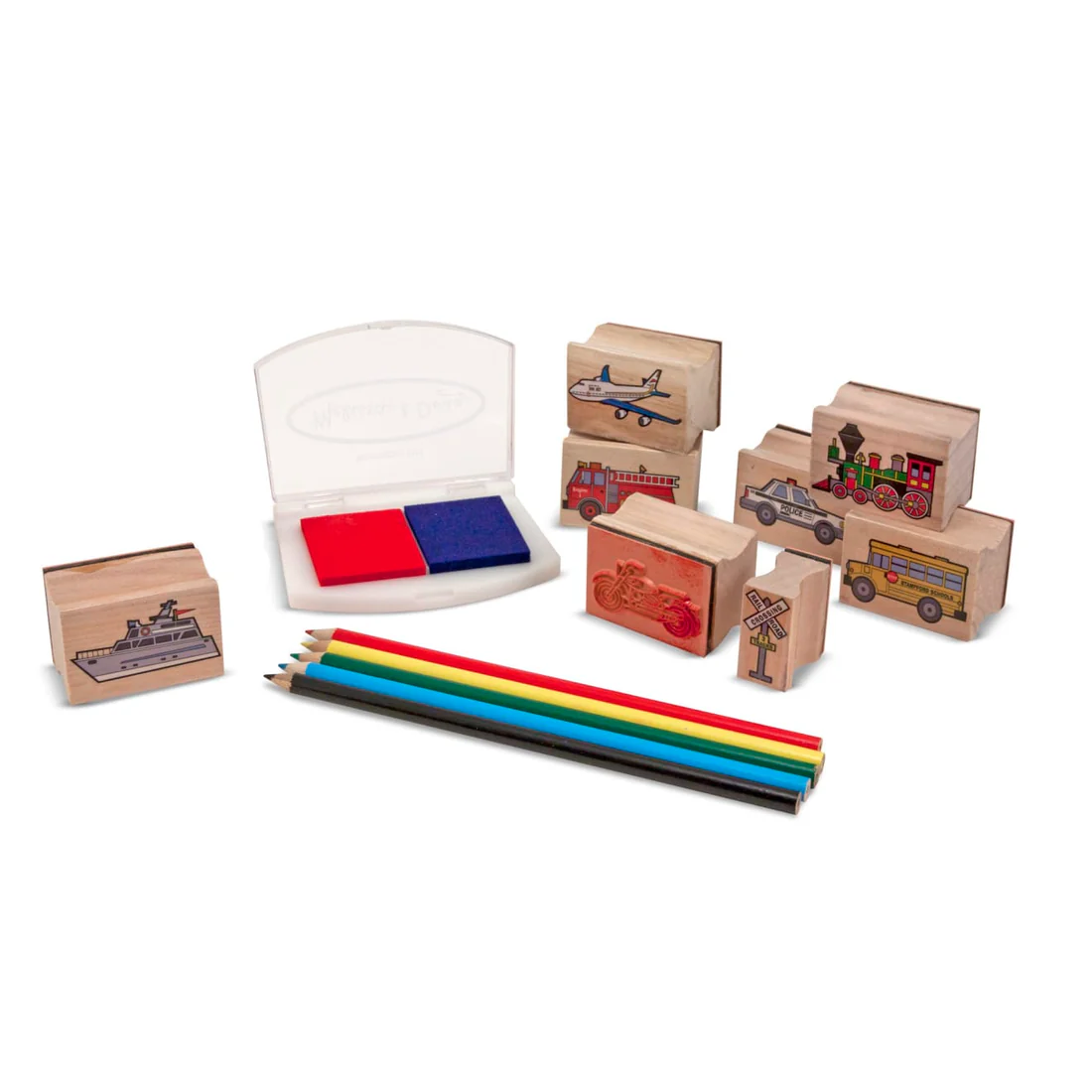 M&amp;D 2409 Wooden Vehicle Stamp Set
