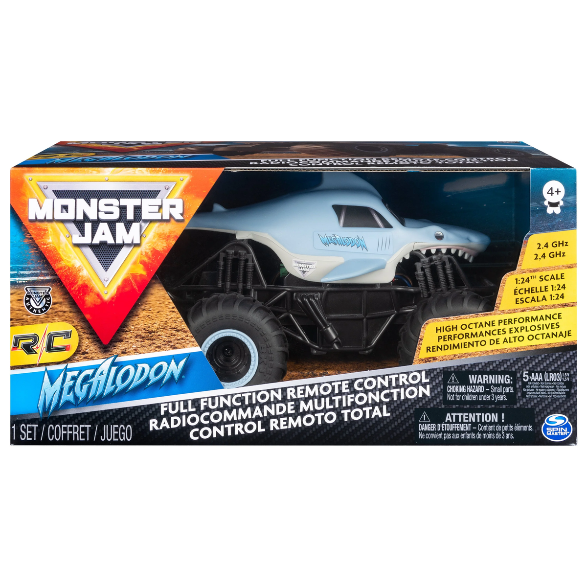 Monster Jam 1/24 R/C Vehicle Megalodon Requires 5xAAA Batteries