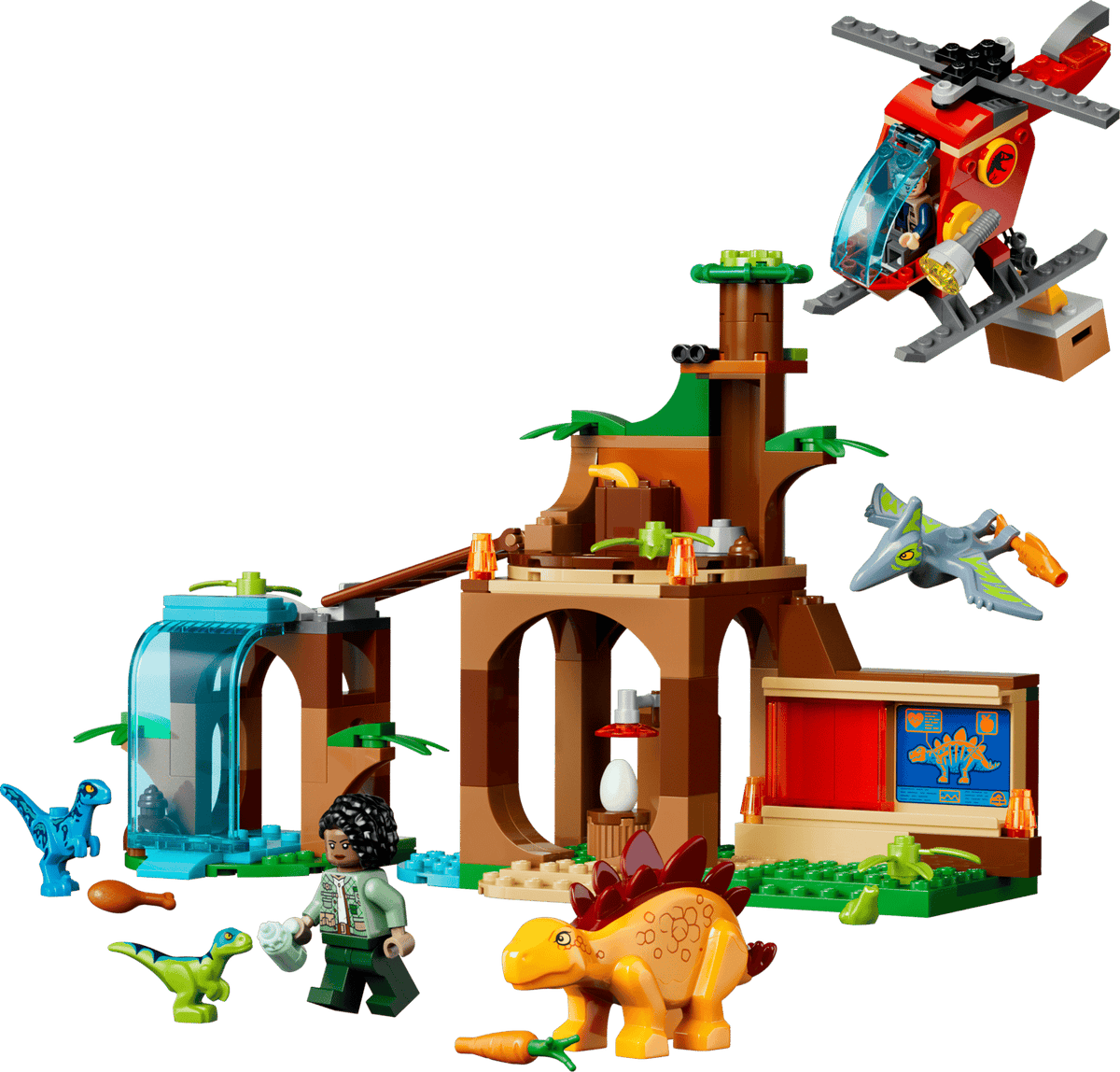 Lego 77981 Jurassic World Velociraptor, Stegosaurus &amp; Pteranodon R