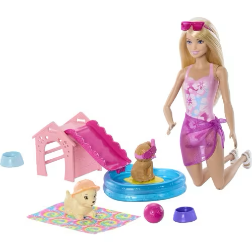 Barbie Puppy Pool Party Playset