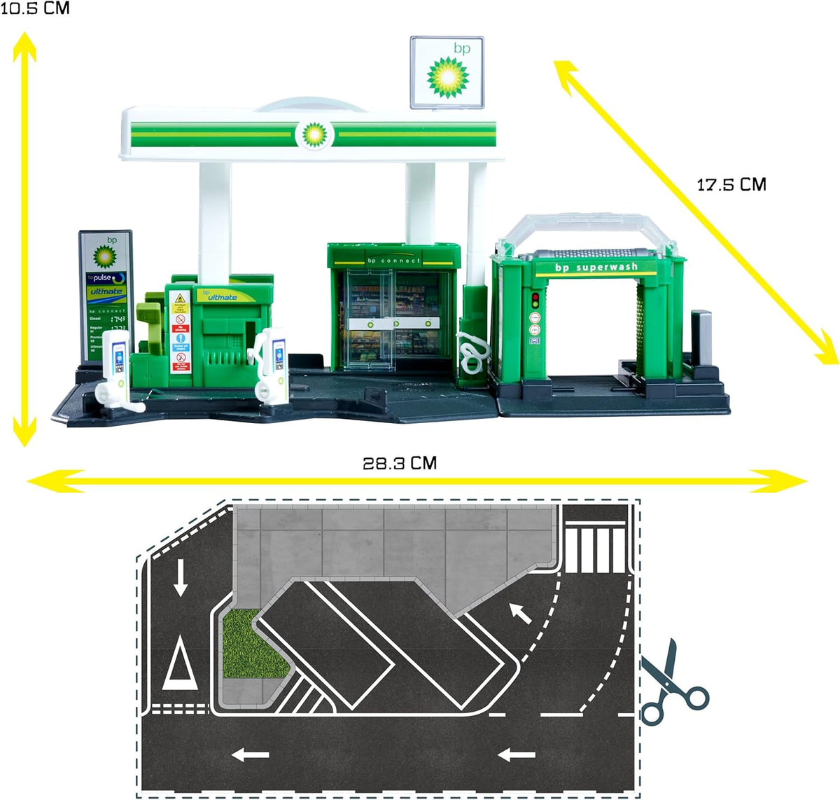 Majorette BP Petrol Station with 1 Vehicle Gift set