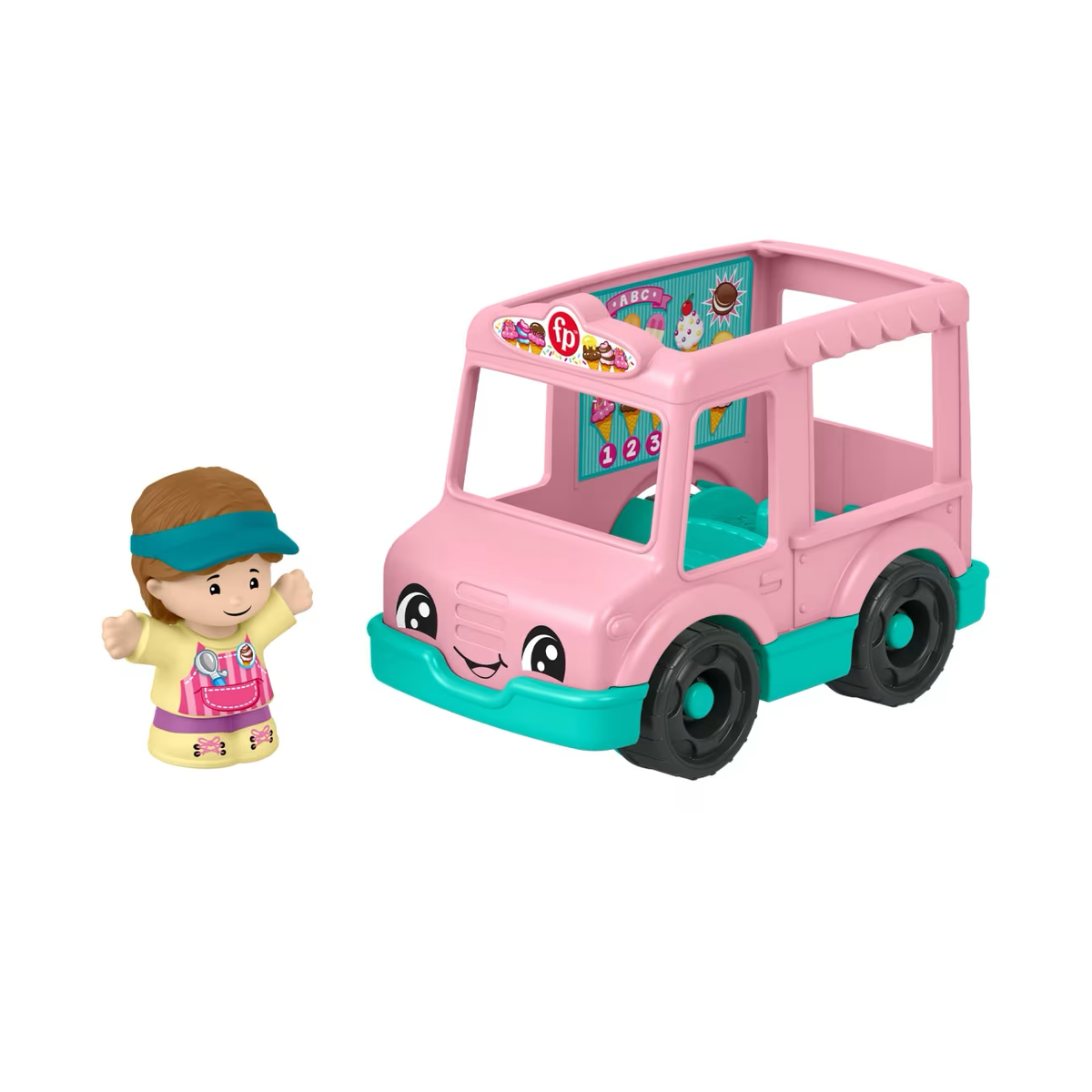 Fisher Price Little People Small Vehicle Pink Ice Cream Truck