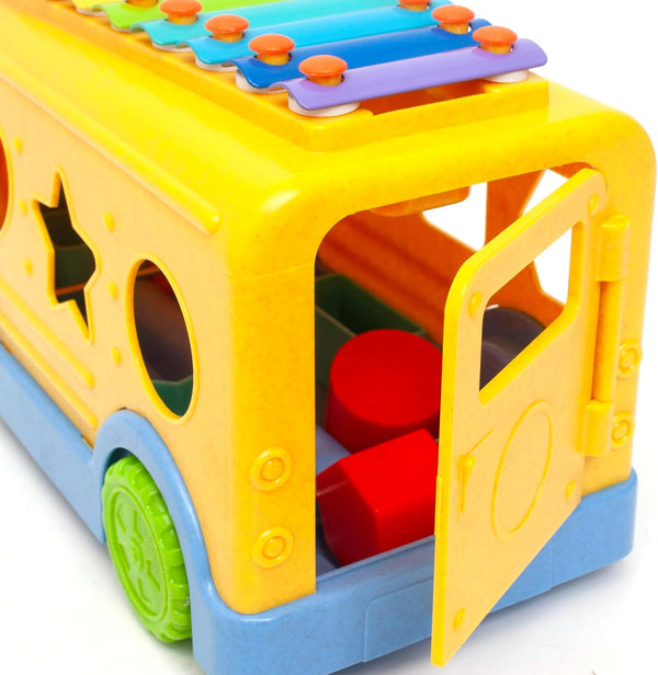 Roo Crew Shape & Sort Xylophone School Bus - Warrnambool Toys and Baby
