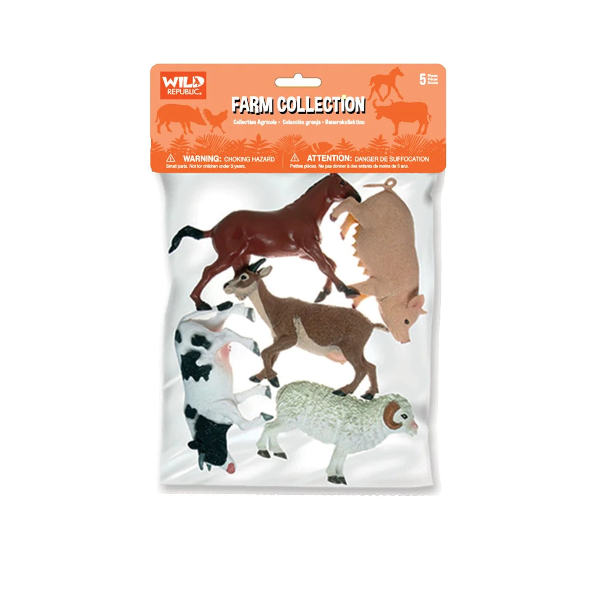Poly Bag 5pc Farm Animals