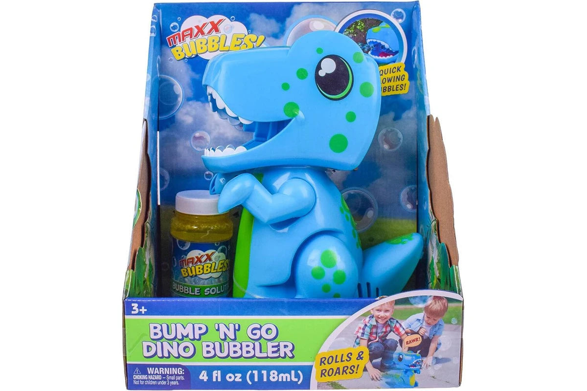 MAXX BUBBLES Bump N Go Dino Bubbler - Req 3 AA Batteries