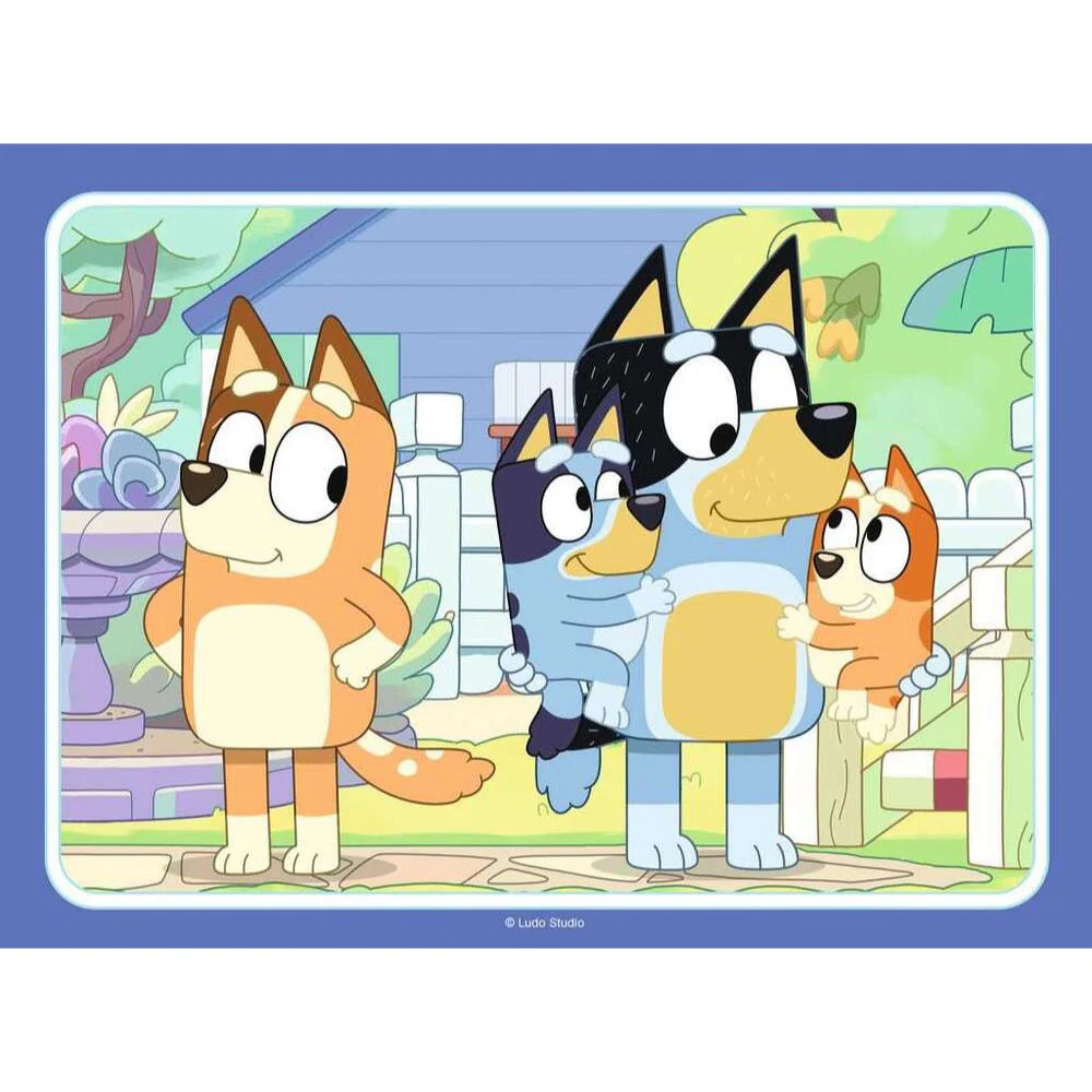 RB03111-5 Bluey Let&#39;s Do This! 4 in a Box Puzzles 12 16 20 24pc