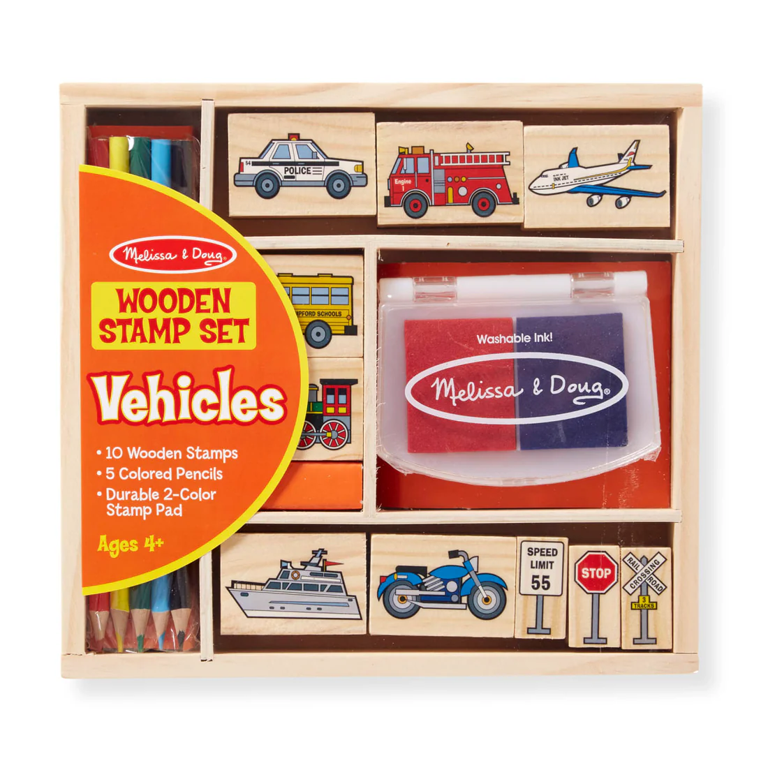 M&amp;D 2409 Wooden Vehicle Stamp Set