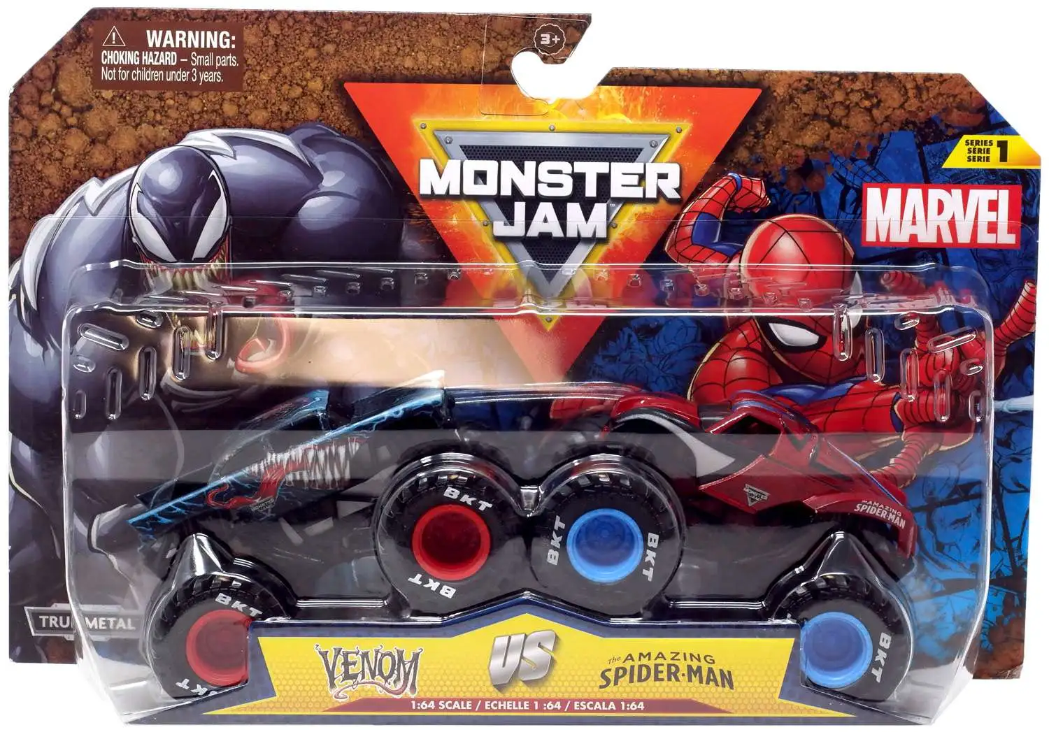 Monster Jam 1/24 Diecast Truck Venom VS The Amazing Spiderman