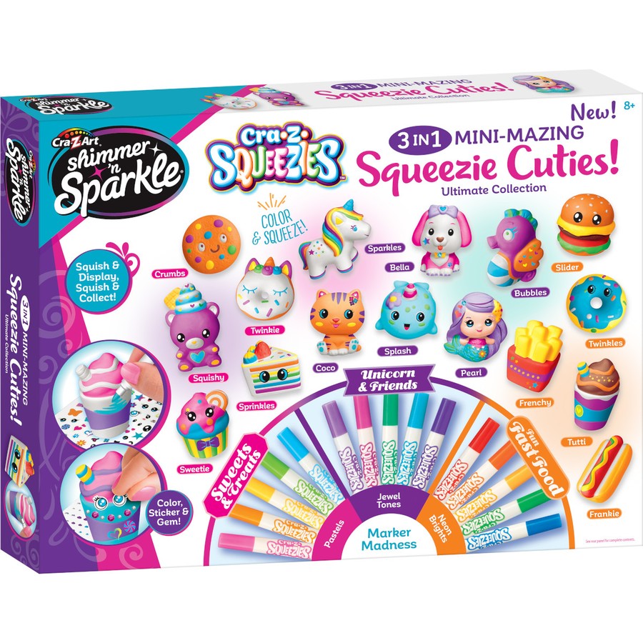CRA-Z-ART Shimmer N Sparkle 3 in 1 Mini-Mazing Squeezie Cuties