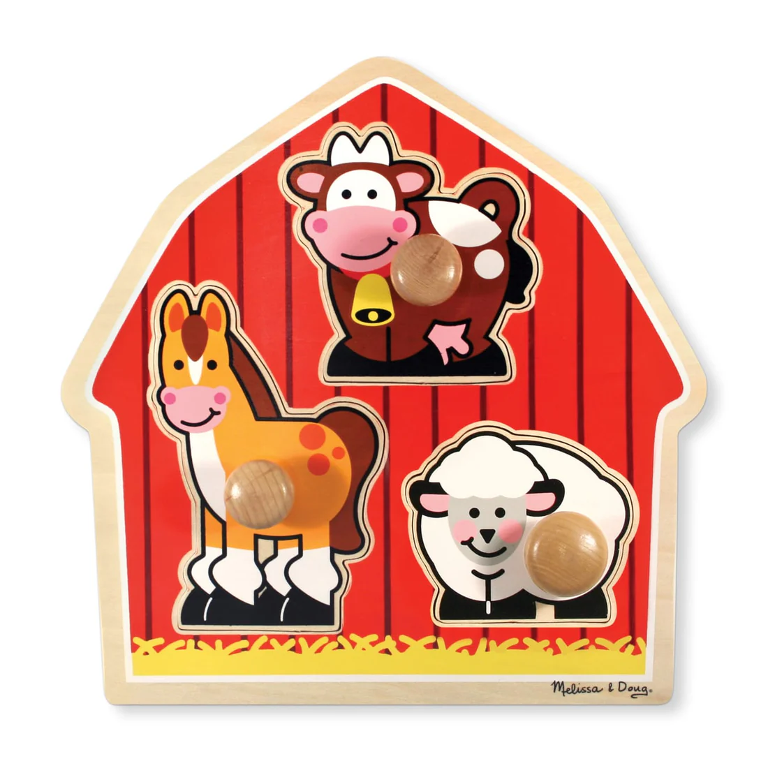 M&amp;D 2054 Jumbo Knob Puzzle Barn Animals 3pc