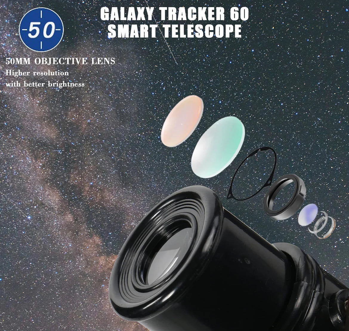 Galaxy Tracker 60 Power Smart Telescope 50M