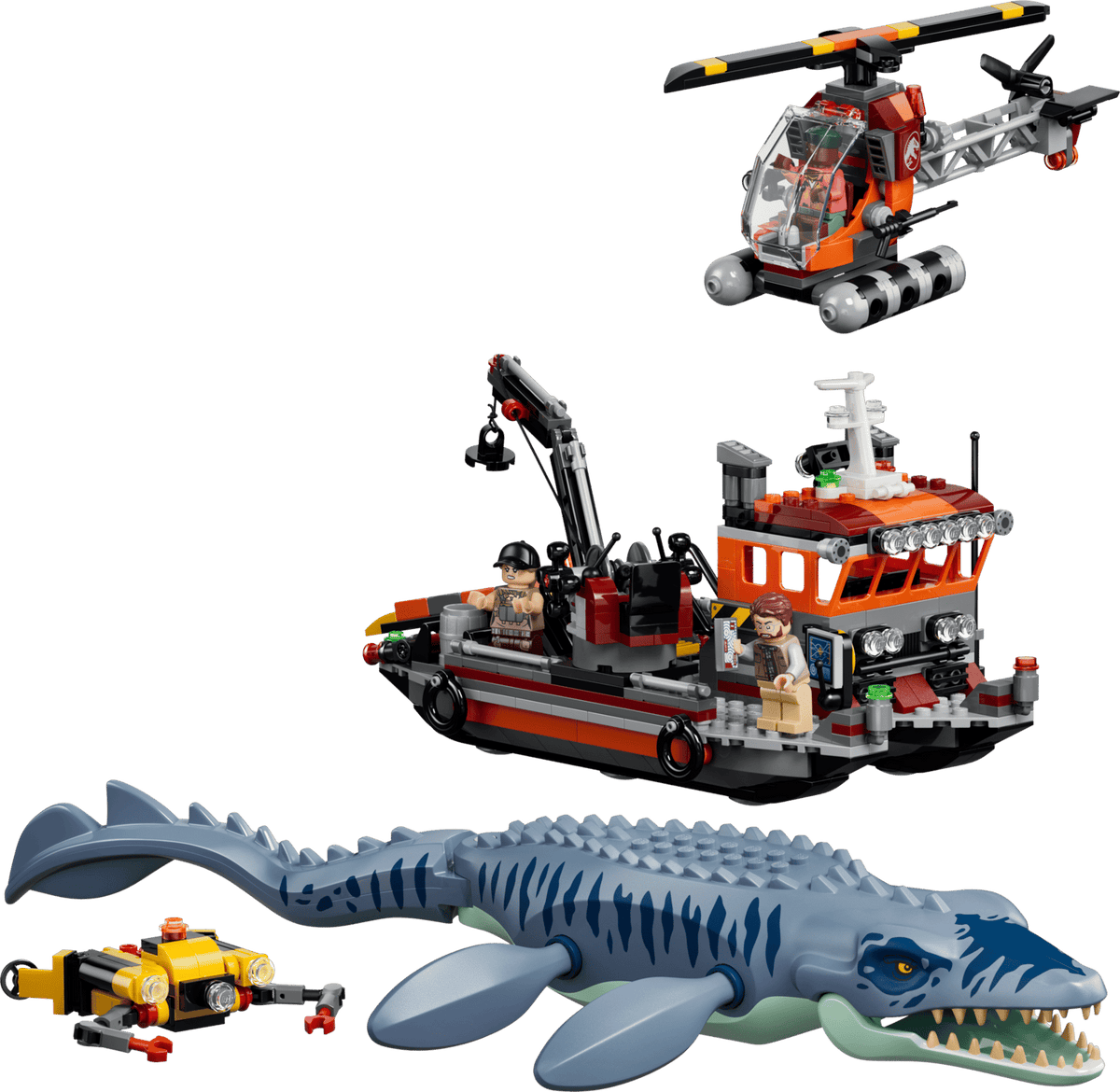 Lego 77983 Jurassic World Mosasaurus Dinosaur Boat Attack