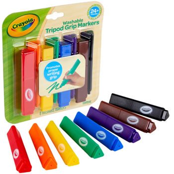 Crayola 8pk Washable Tripod Grip Markers