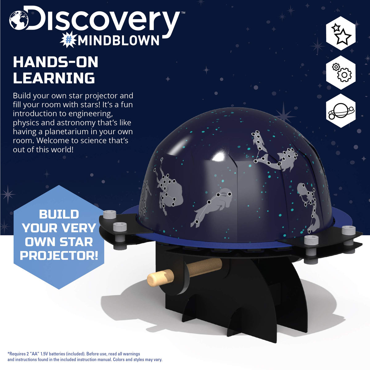 Discovery DIY Planetarium Star Projector - Batteries Included