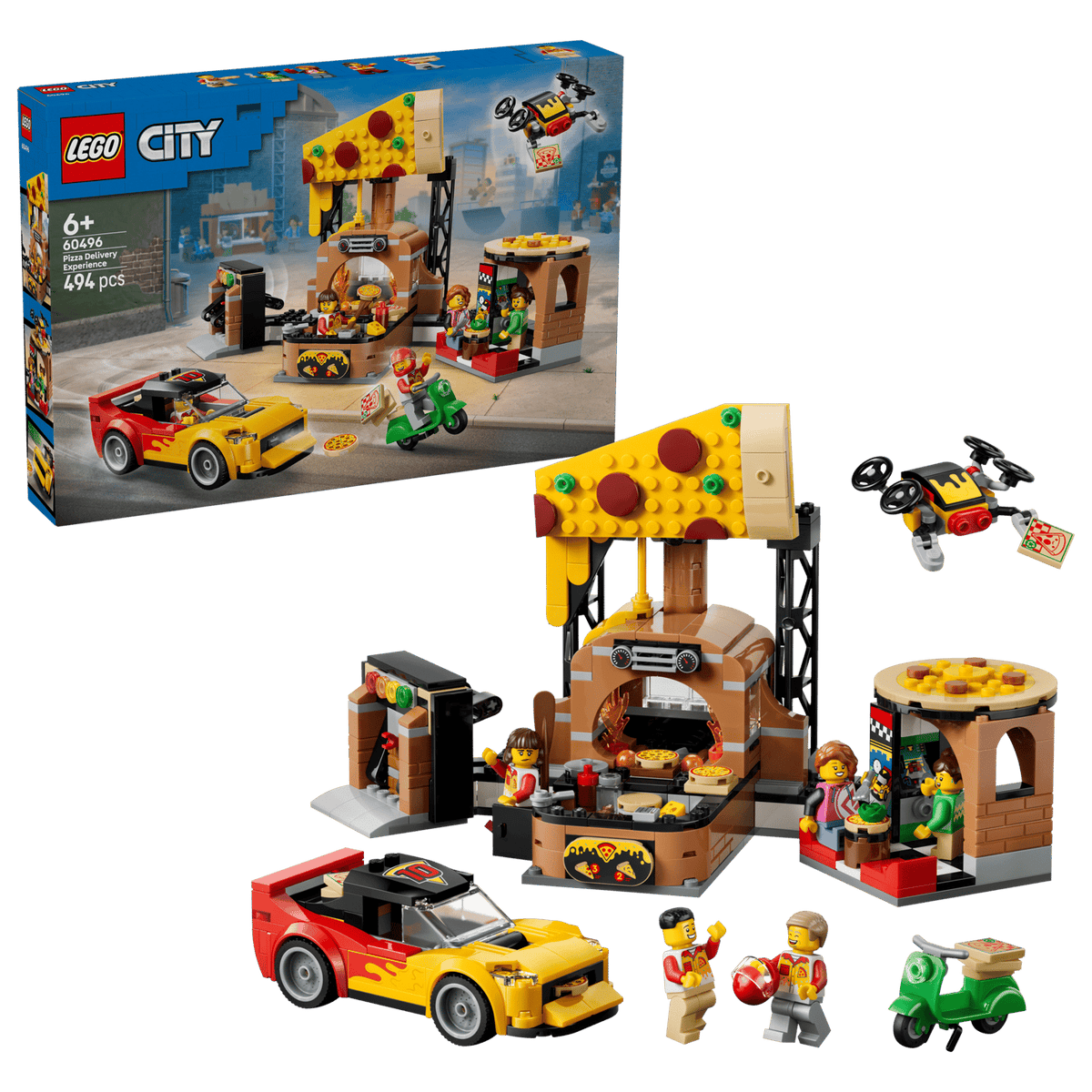 Lego 60496 City Pizza Delivery Experience with Vehicles