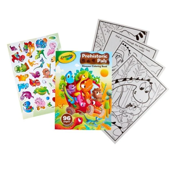 Crayola Colouring Book with Stickers Prehistoric Pals Dinosaur 96pg