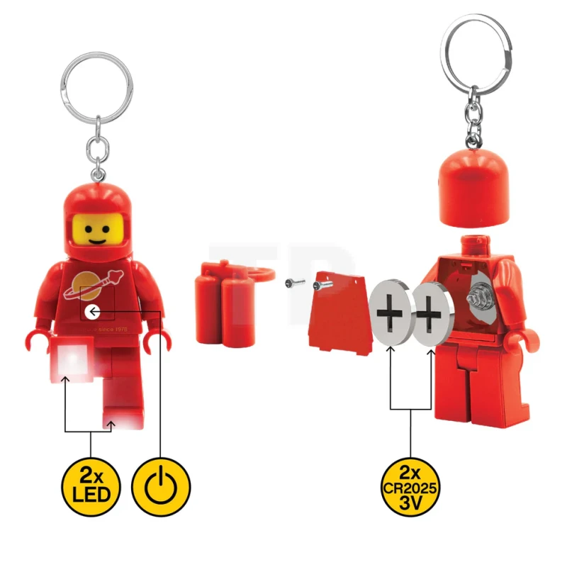 Lego Spaceman Guy Key Ring Light - Red