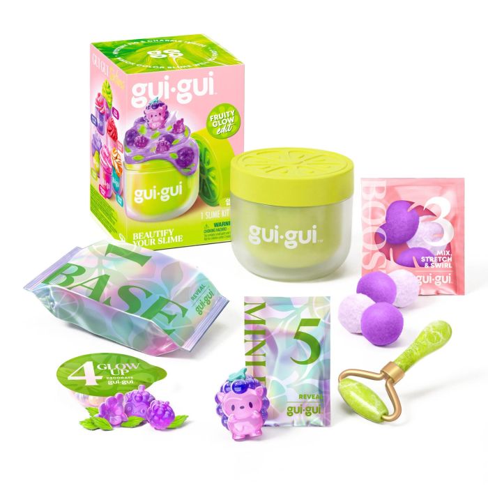 Gui Gui Beautify Your Slime Kit Fruity Glow Clear Slime