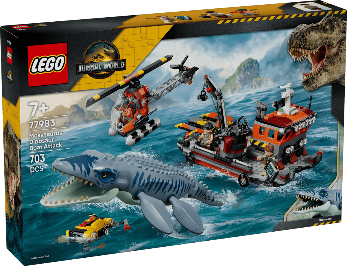 Lego 77983 Jurassic World Mosasaurus Dinosaur Boat Attack