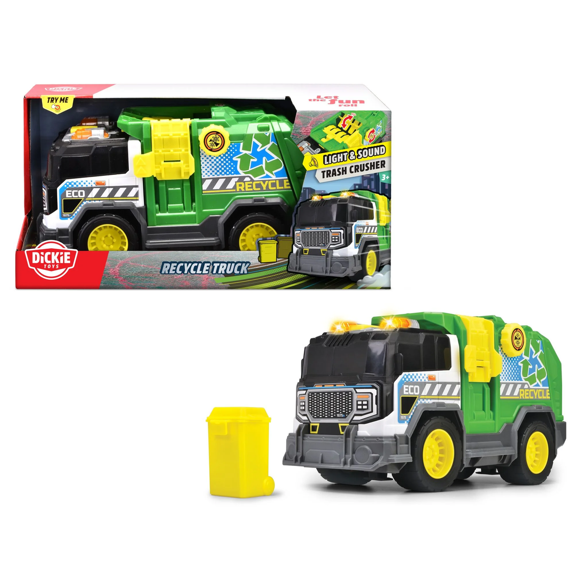 Dickie Toys Recycle Truck Light &amp; Sound Trash Crusher