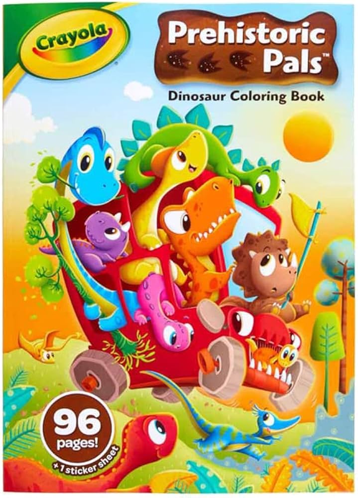 Crayola Colouring Book with Stickers Prehistoric Pals Dinosaur 96pg