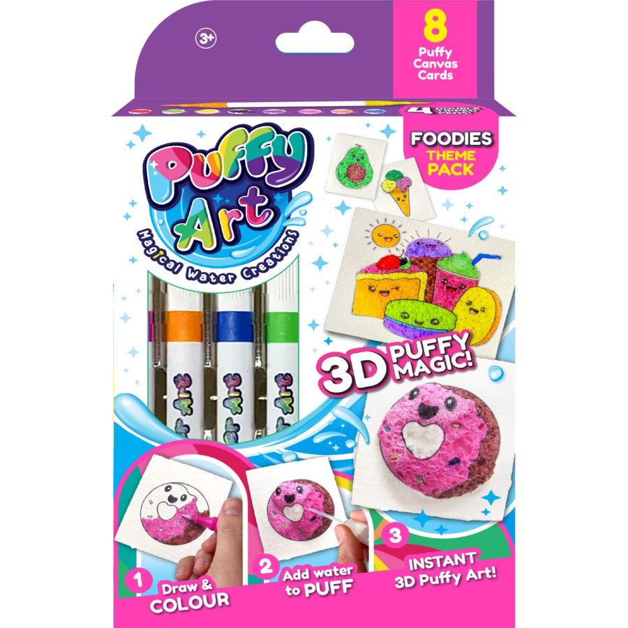 Puffy Art Magical Water Creations Asstd Cuties/Foodies Theme