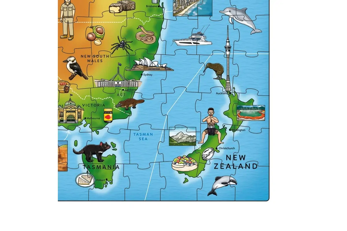 Orchard Toys Map Of Australia &amp; New Zealand Puzzle 150pcs
