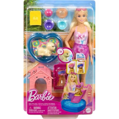 Barbie Puppy Pool Party Playset