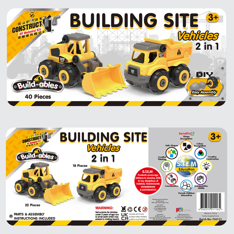 Construct It Building Site DIY Vehicles 2 in 1