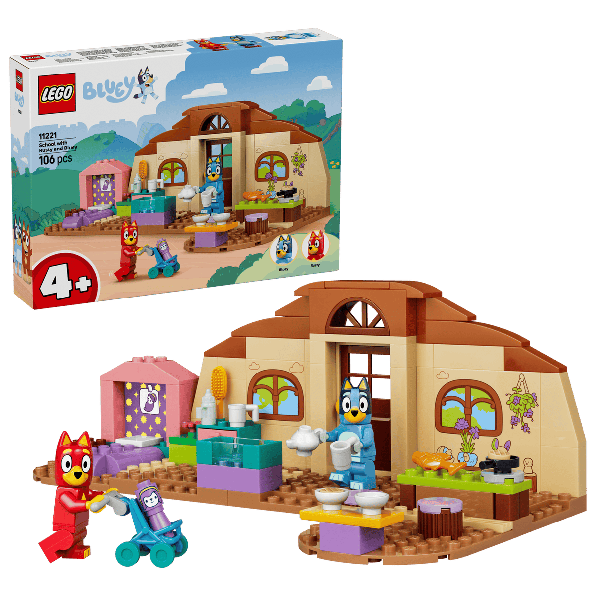 Lego 11221 School with Rusty and Bluey
