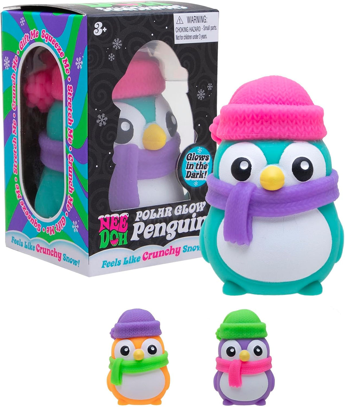 Schylling Nee Doh Squishmas Polar Glow Penguin (Assorted Colours)