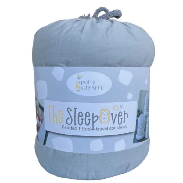 The SleepOver Padded Fitted Travel Cot Sheet Cool Grey