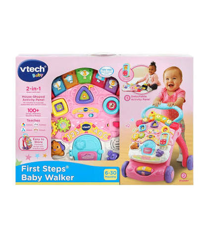 Vtech First Steps Baby Walker Pink NEW Req 2 AA Batteries