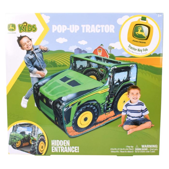 John Deere Pop Up Fabric Tractor Tent (104cm x 70cm x 68cm)