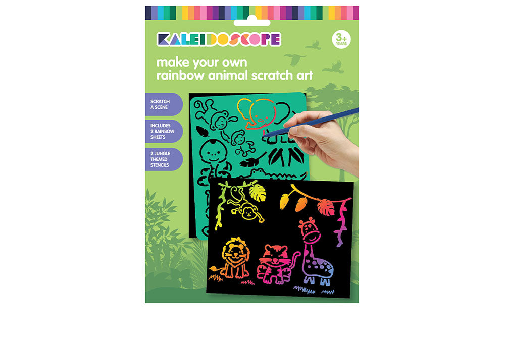 Kaleidoscope Scratch Art - Rainbow Animals