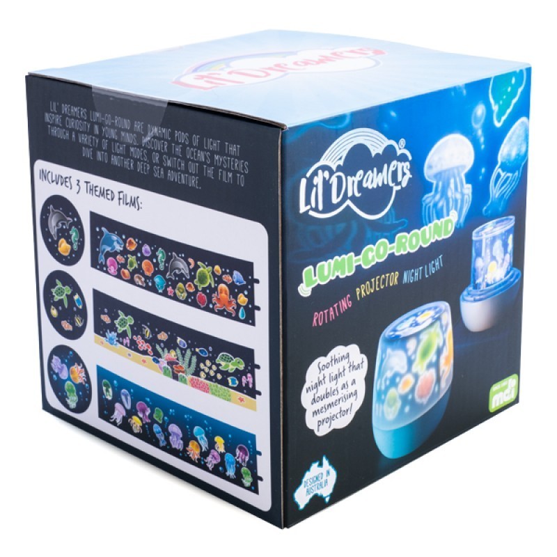 Lil Dreamers Lumi Go Round Rotating LED Projector Night Light Sea Animal USB or req 3 x AA batteries