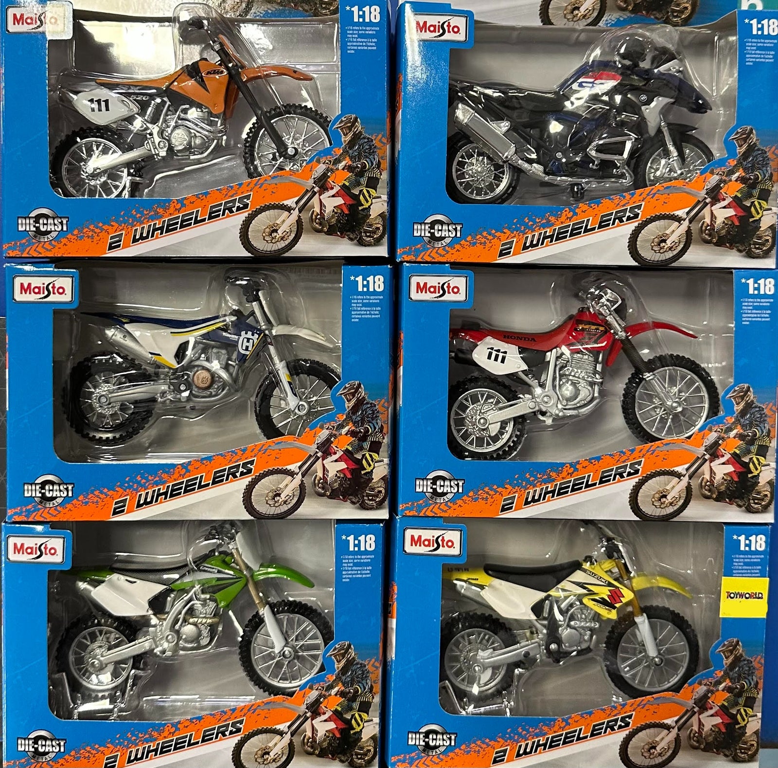 Maisto 1/18 2 Wheelers Dirt Bike Assorted