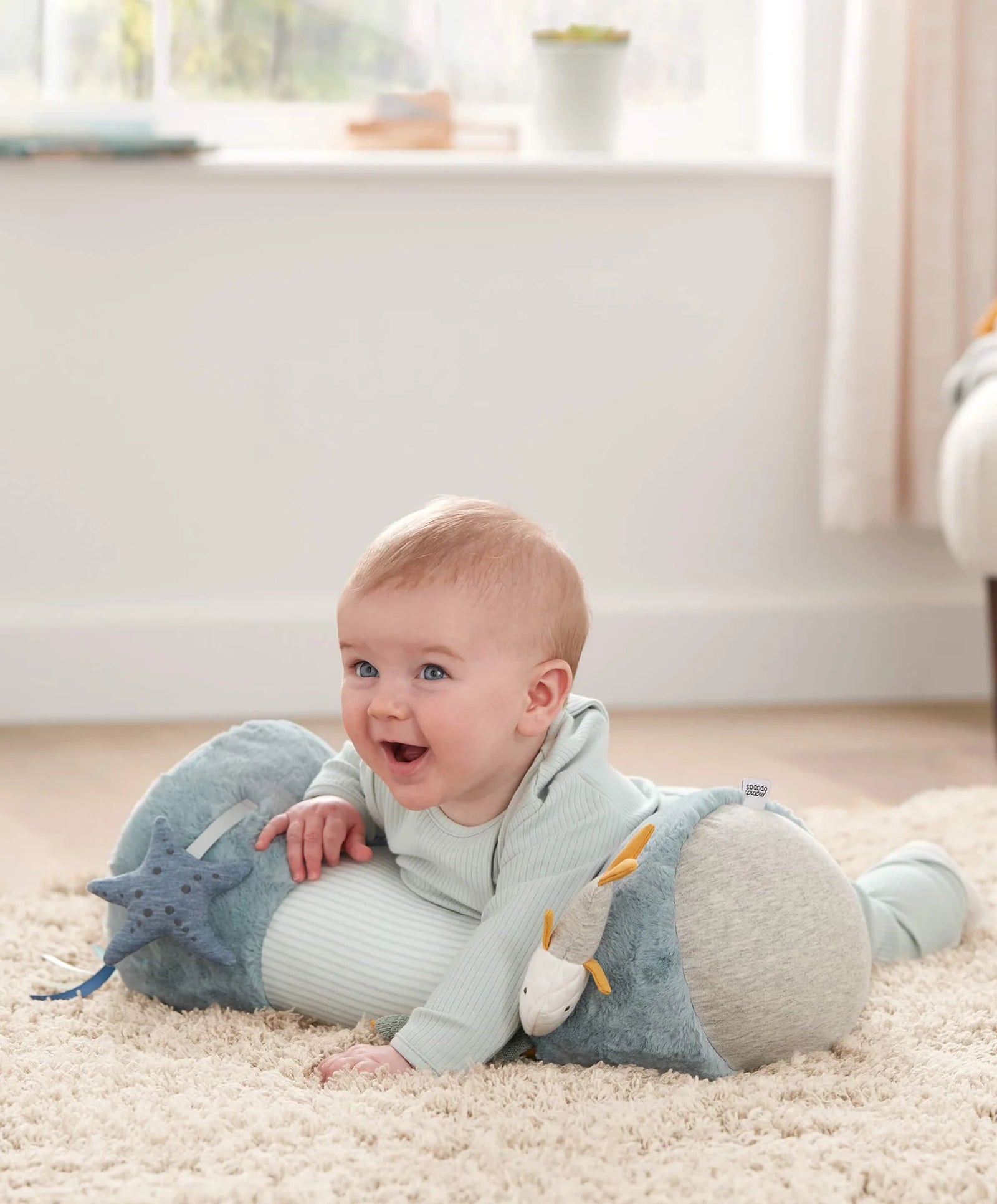 Mamas & Papas Welcome To The World Tummy Time Activity Toy - Blue