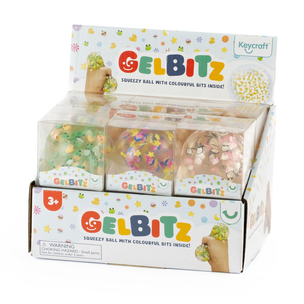 Keycraft Gelbitz Squeezy Ball With Colourful Bits Inside Assorted