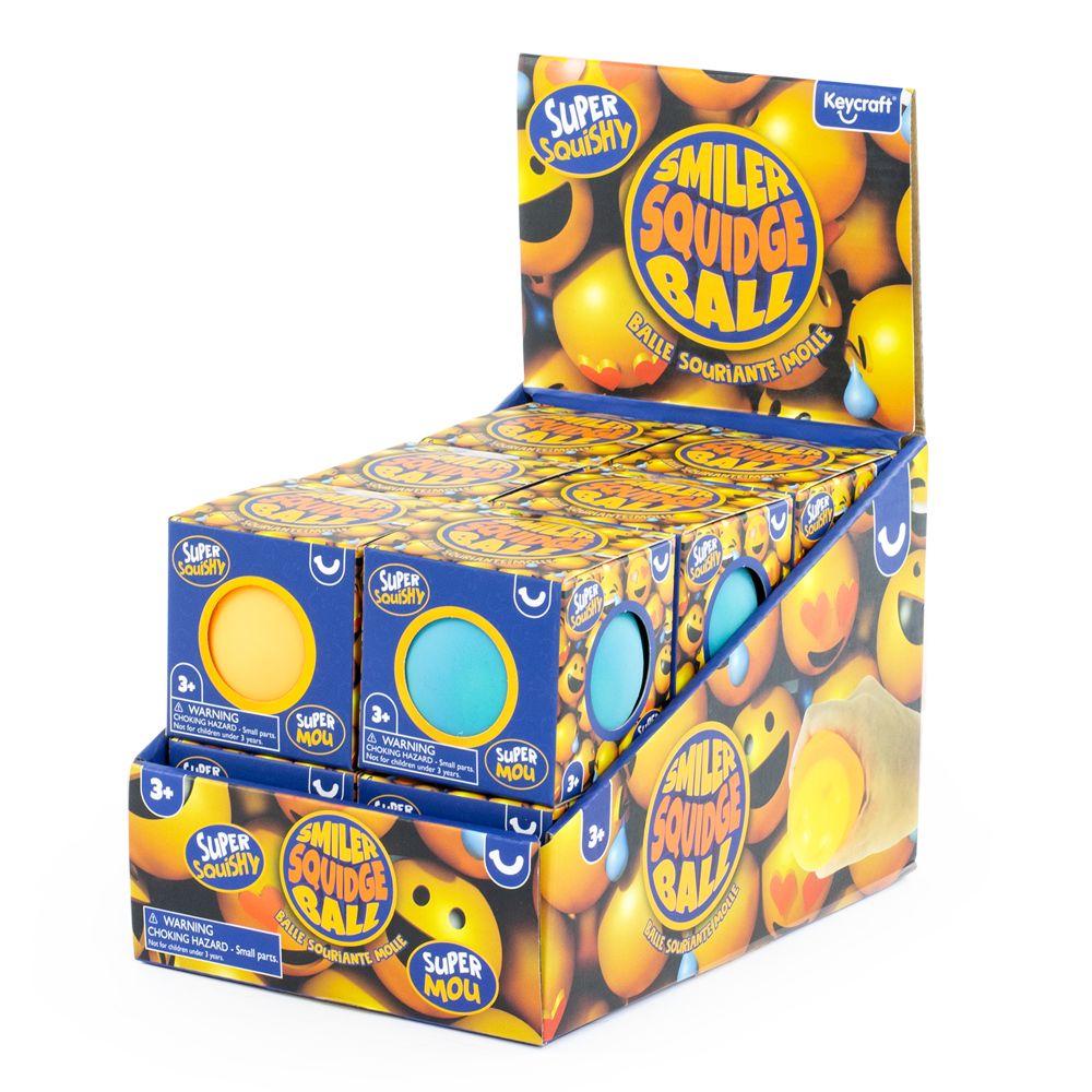 Keycraft Smiler Squidge Super Squishy Ball Asstd Cols