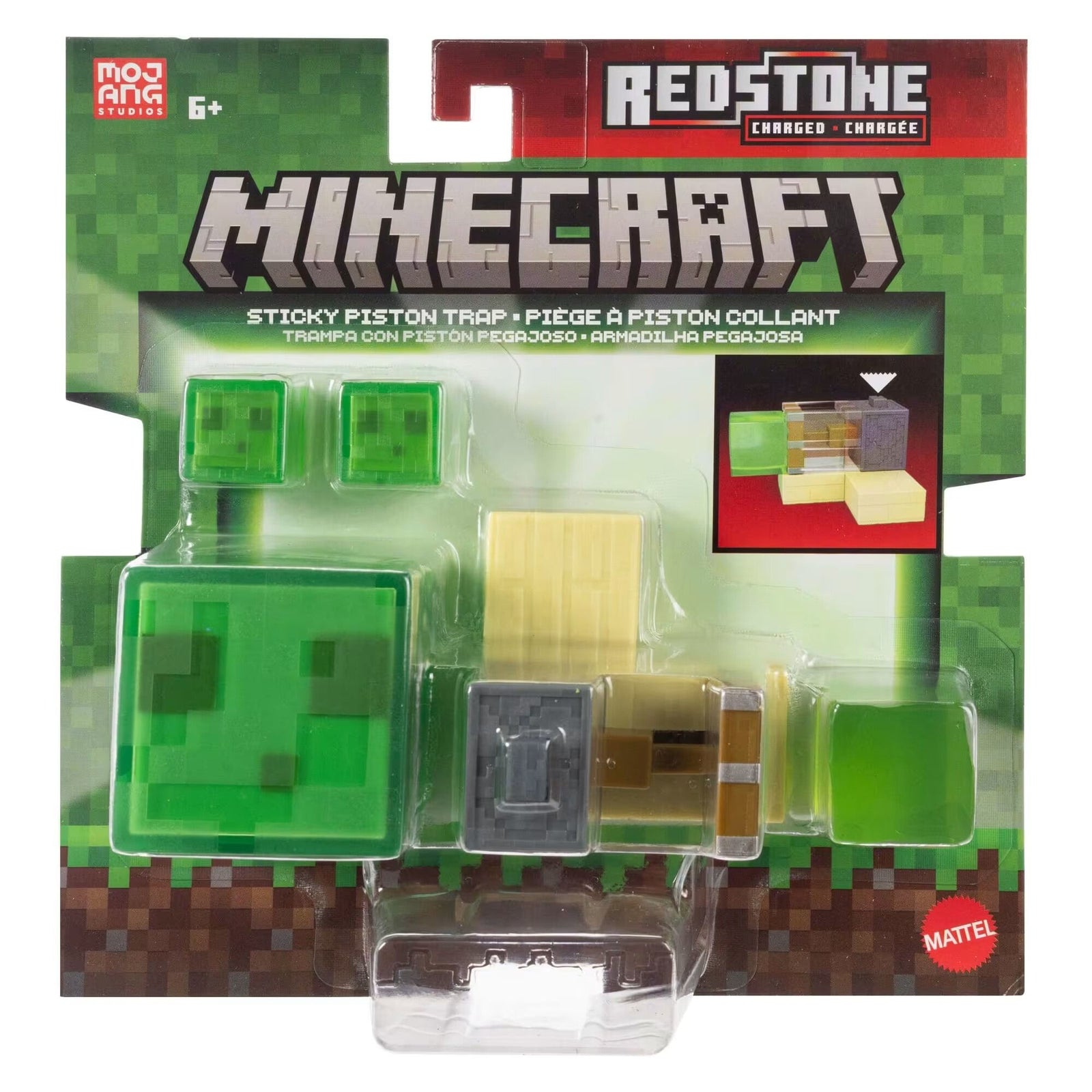Minecraft Redstone Charged Figure - Sticky Piston Trap