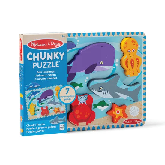M&D74502 Wooden Chunky Puzzle Sea Creatures