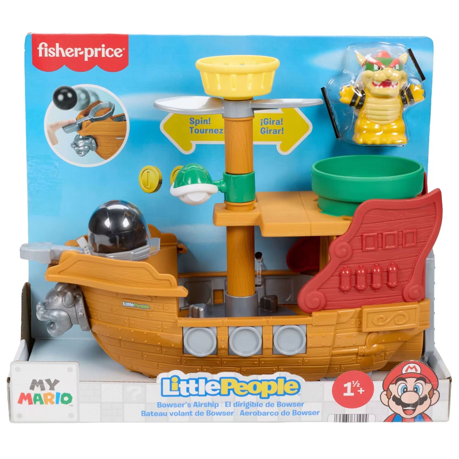 Fisher-Price Little People My Mario Bowser's Airship Playset