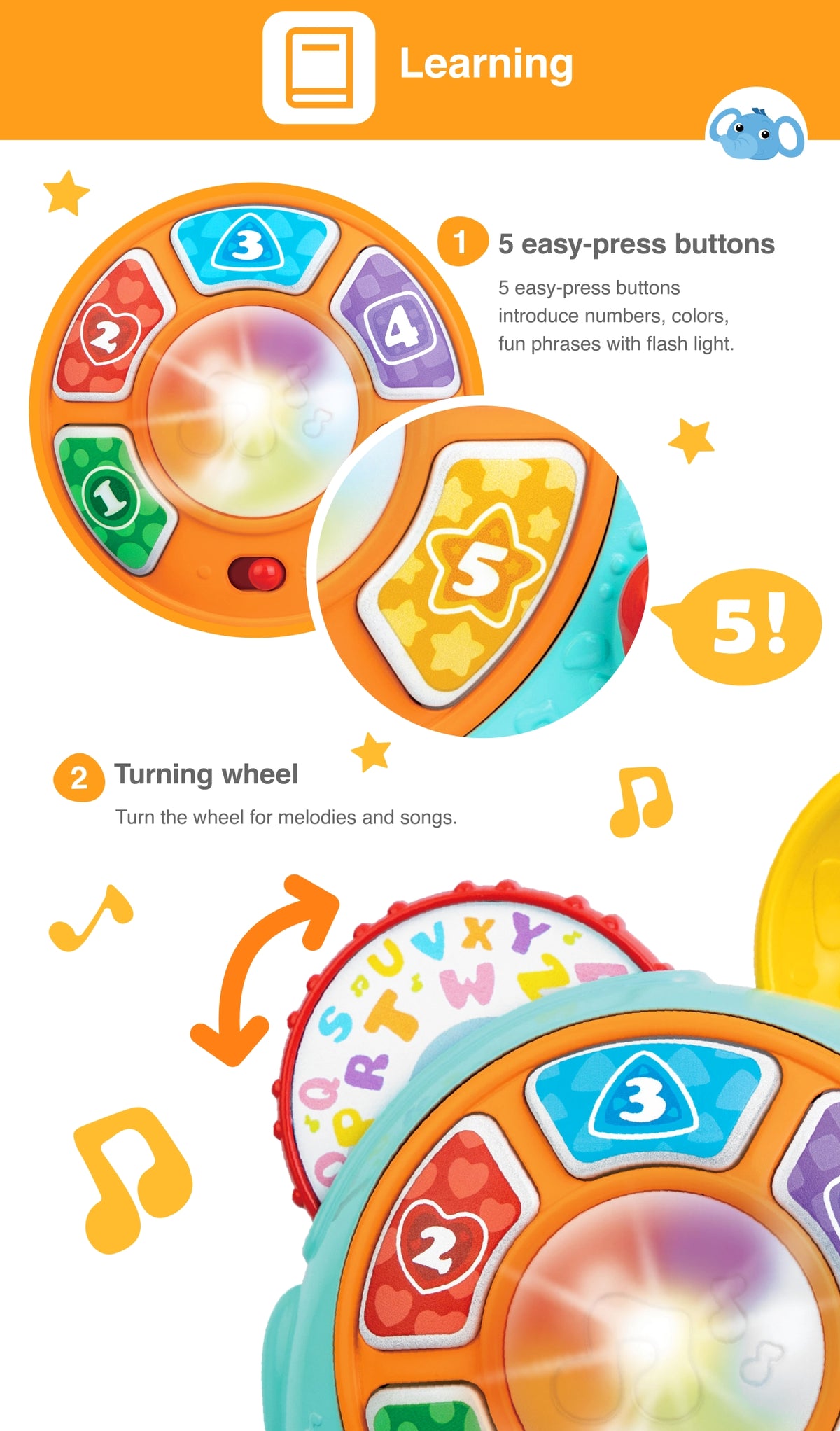 Winfun My Pull Along Pal Elephant Demo Batteries Included