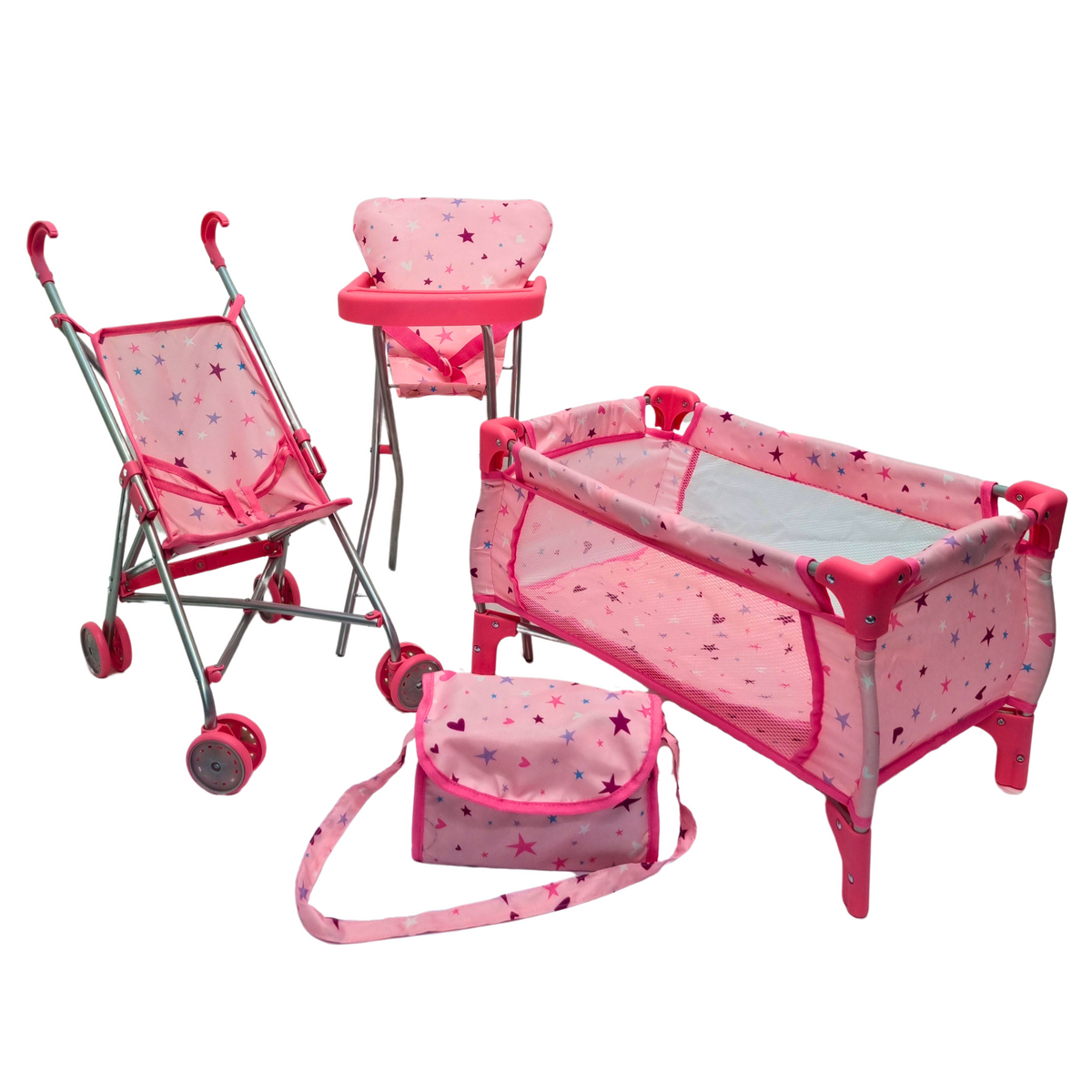 Playworld Doll 4pc Starter Set Pink with Stars Design