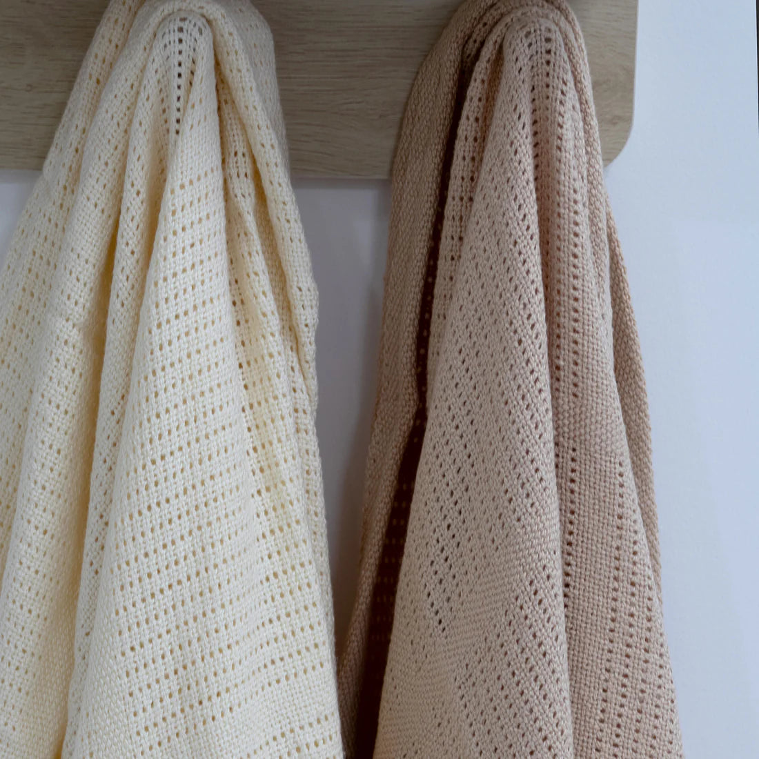 Bubba Blue Nordic 2pk Cellular Blankets Vanilla/Latte 70cm x 90cm