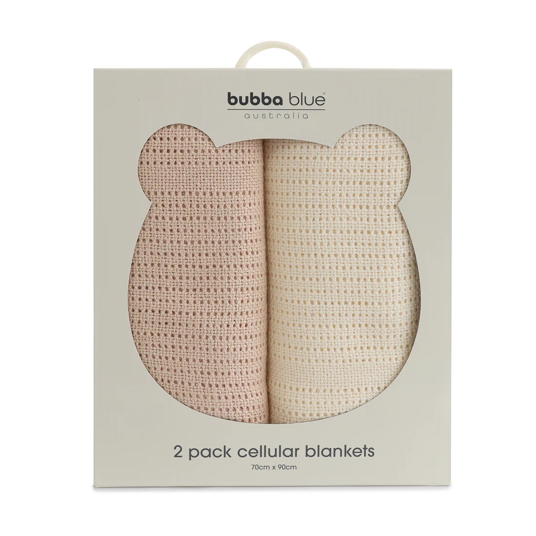 Bubba Blue Nordic 2pk Cellular Blankets Vanilla/Latte 70cm x 90cm