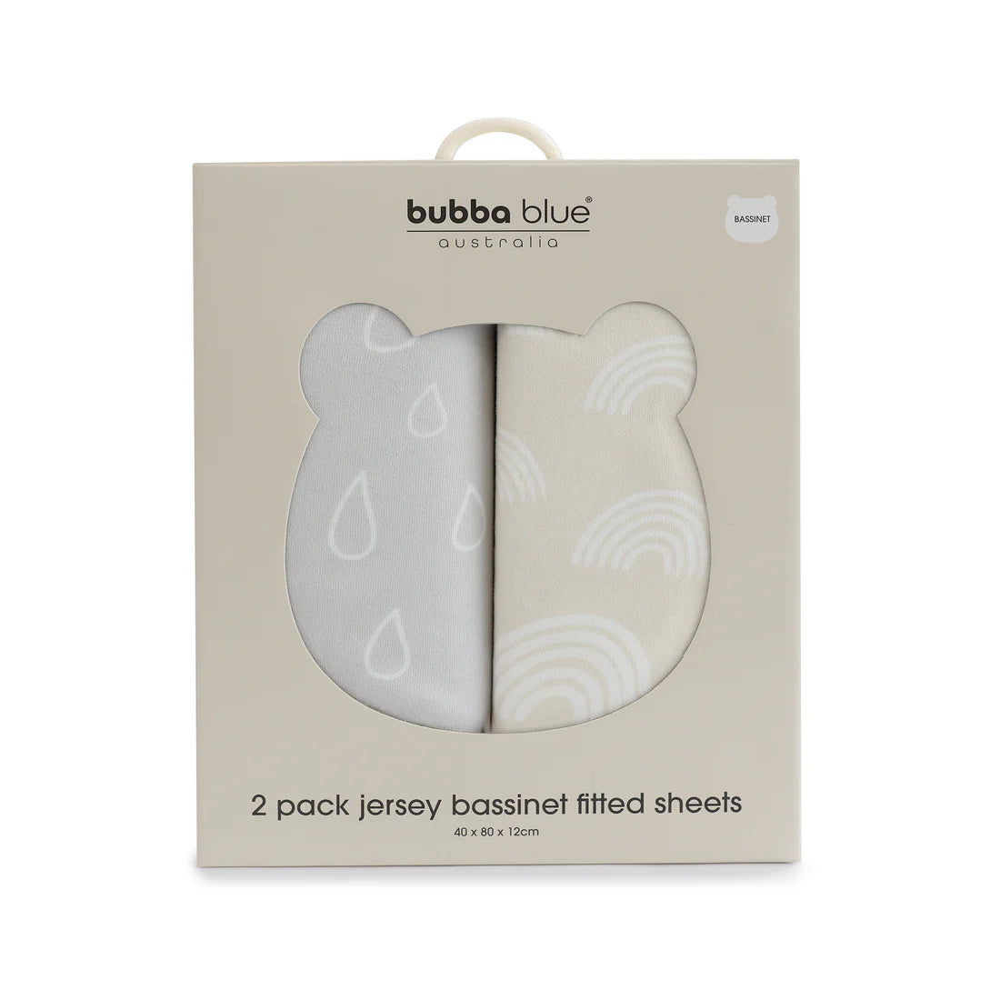 Bubba Blue Nordic Jersey Bassinette Fitted Sheet Grey and Sand